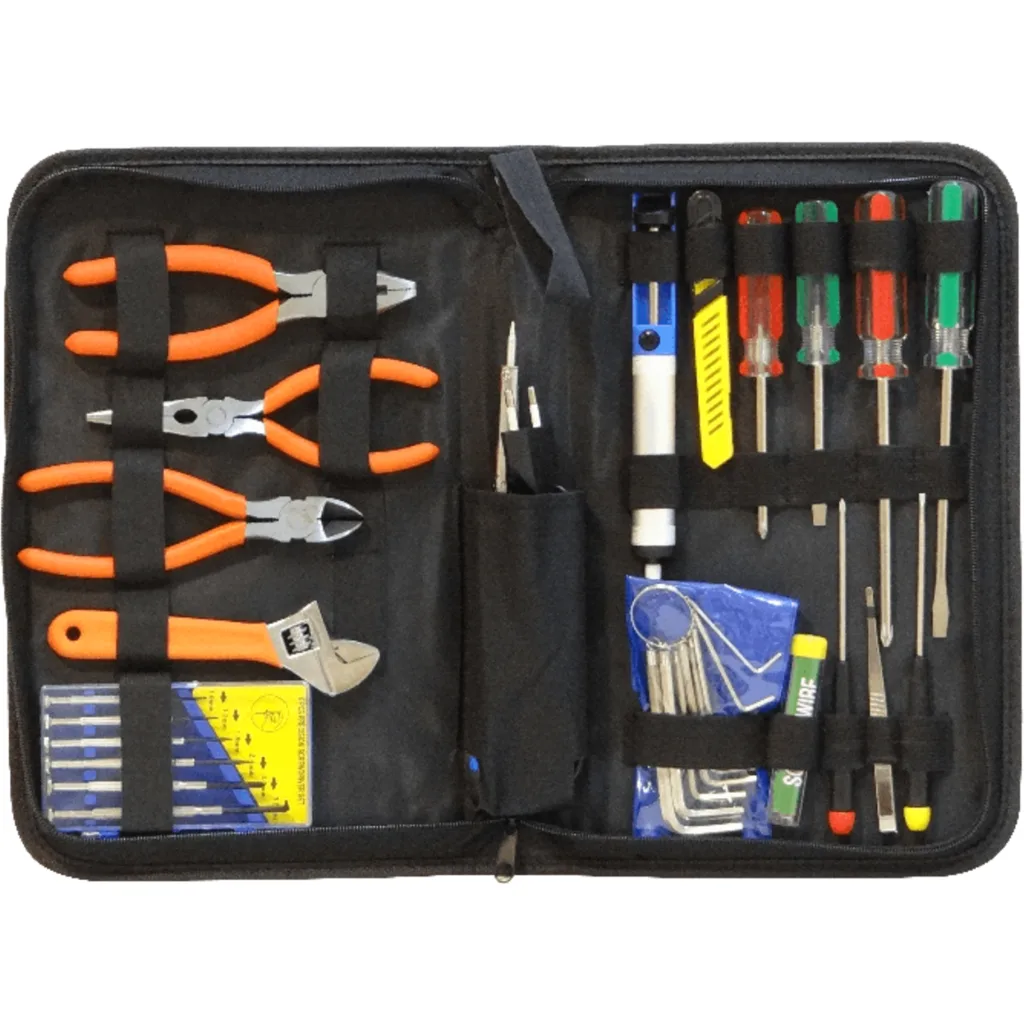 Imagen 1 de 17-Piezas Kit Herramientas Mantencion Electronico Cautin-30W