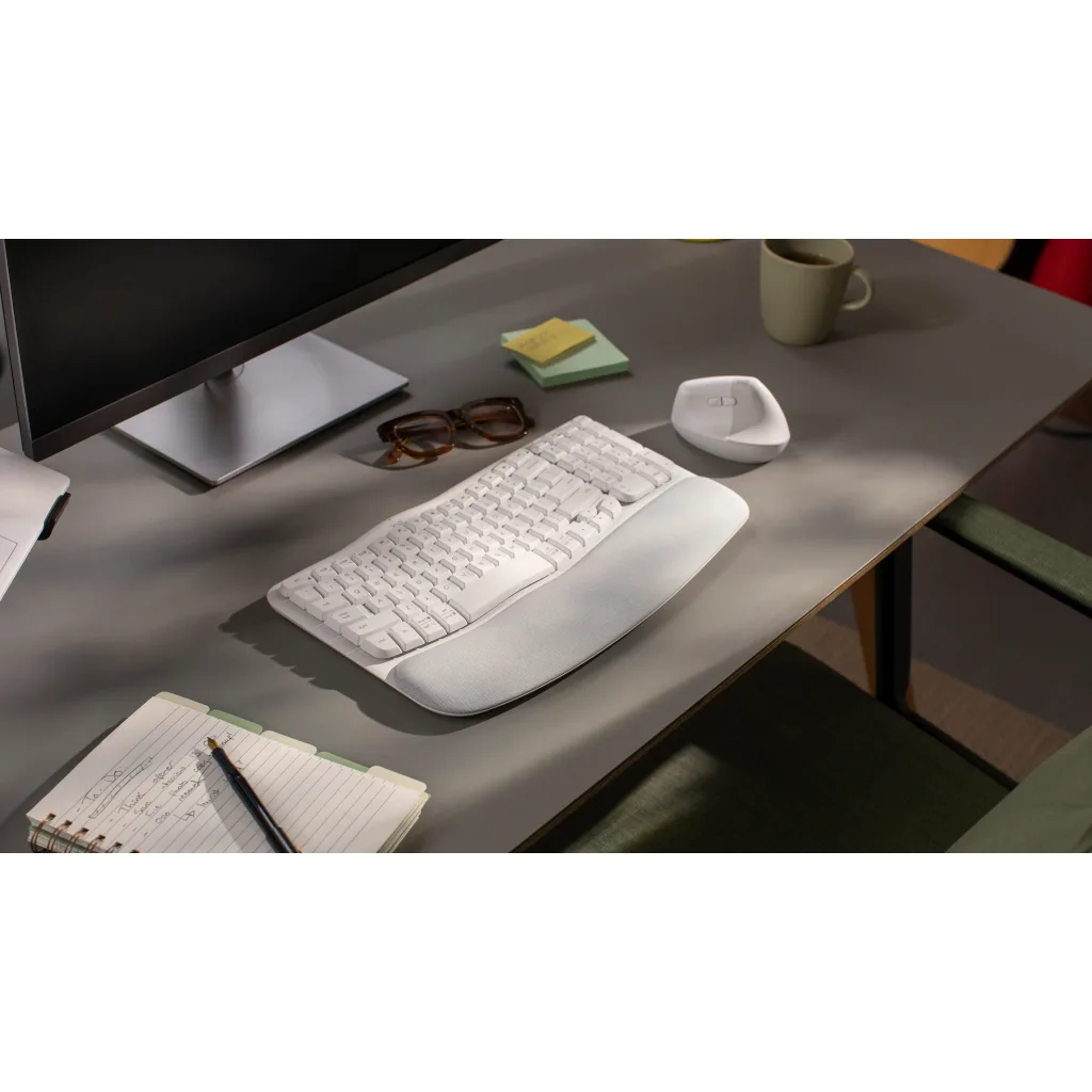 Imagen 9 de Teclado Inalámbrico Erogonómico Logitech WAVE KEYS RF+BT QWERTY Español Blanco