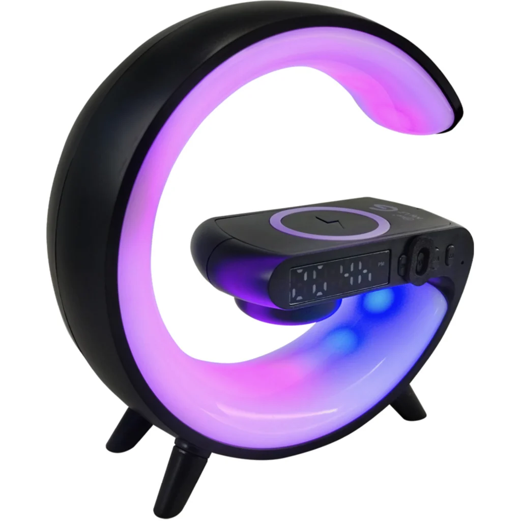Imagen 4 de MLAB PARLANTE MY LIL G 5 IN 1 CARGADOR INALAMBRICO+LUZ RGB+RELOJ+ALARMA BLACK