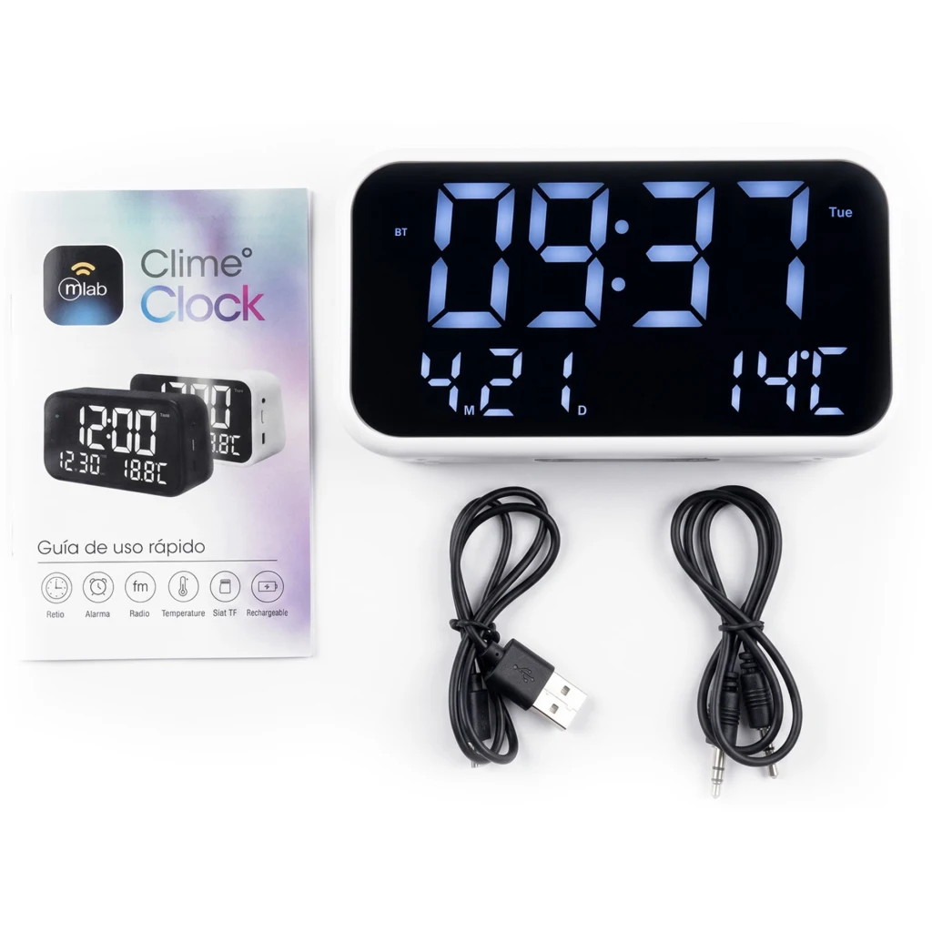 Imagen 5 de MLAB PARLANTE RADIO RELOJ DESPERTADOR TEMPERATURA CLIME CLOCK WHITE