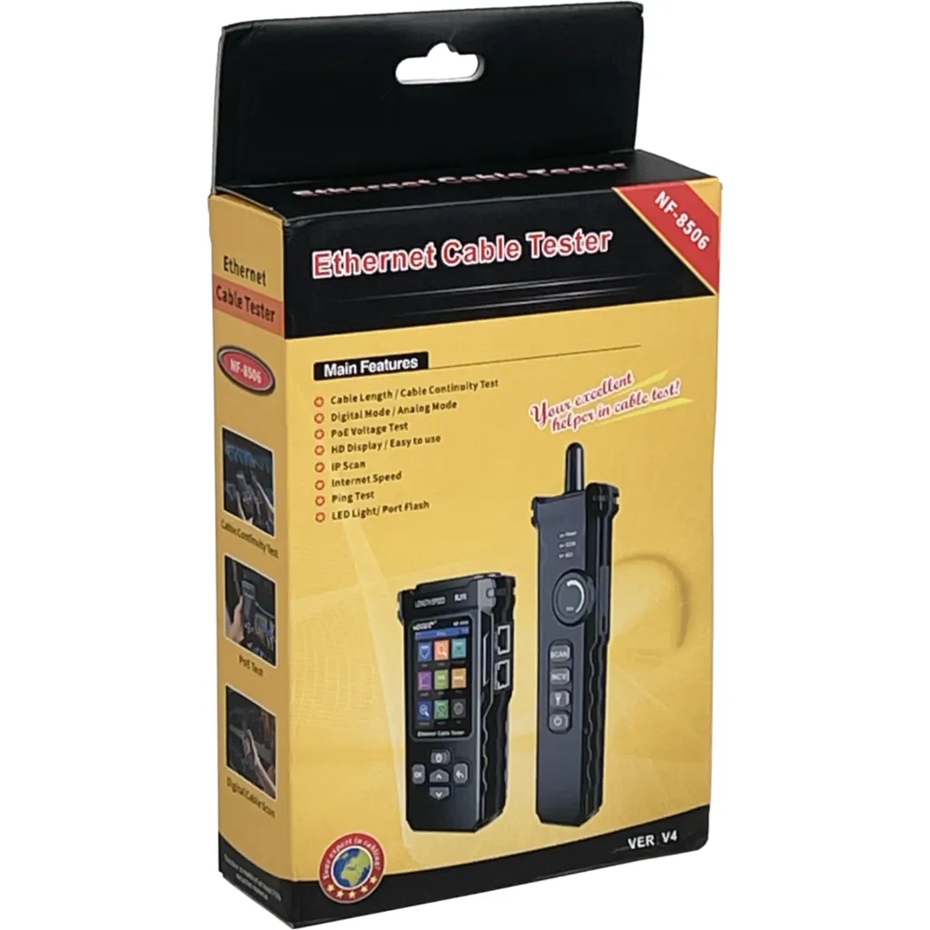 Imagen 1 de Tester de Red Digital NF-8506 RJ-45 RJ-11 PoE Recargable USB-C