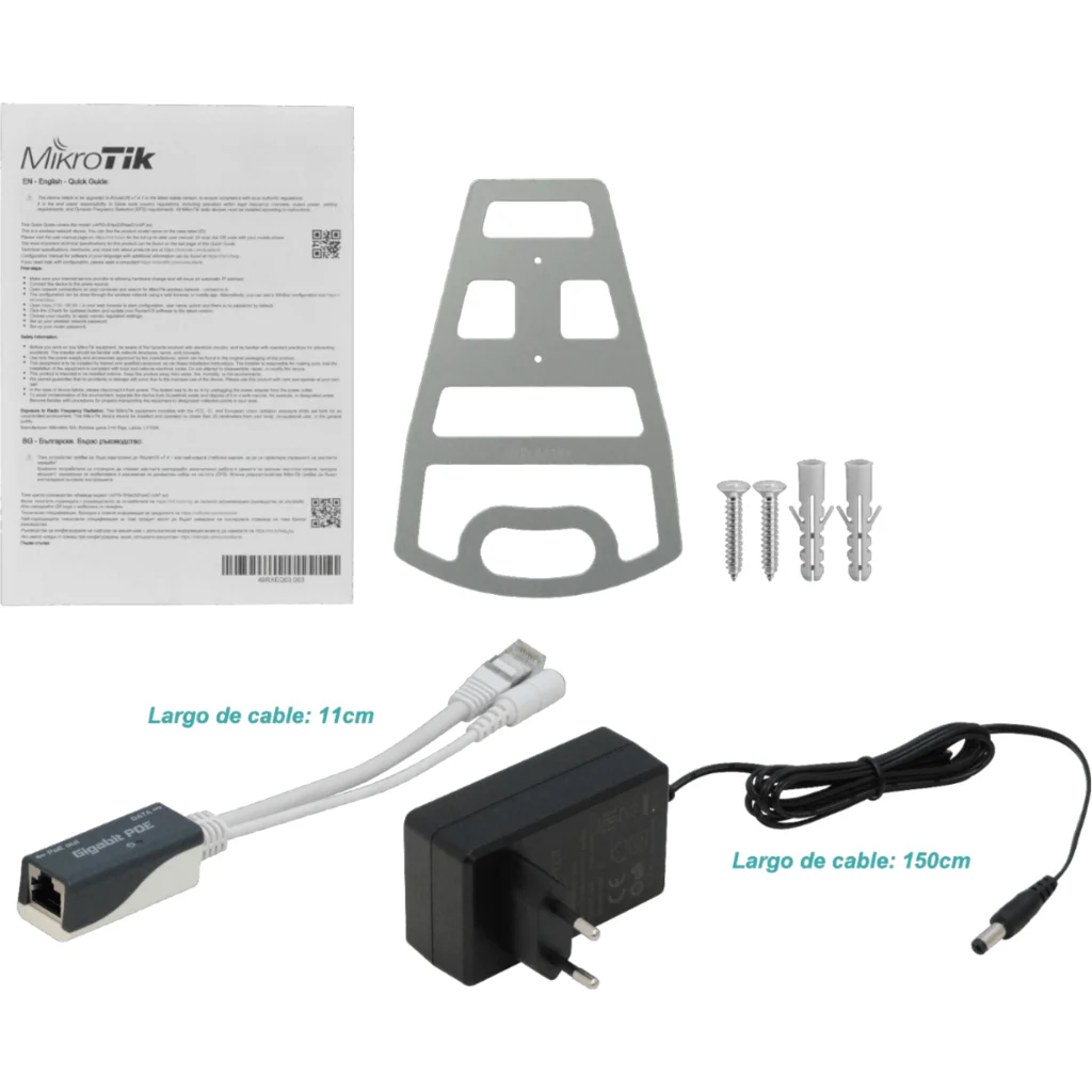 MIKROTIK AX1800 6dBi 2,4GHz-574 5Ghz-1200 L4 inc-48V 2-1000-PoE-Pass