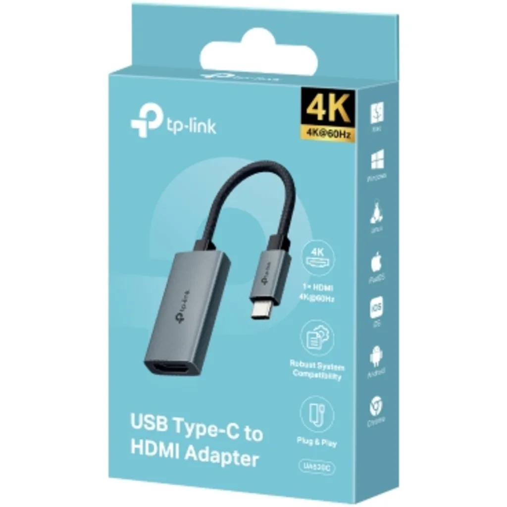 Imagen 1 de Adaptador de Video TP-Link UA520C, USB Type-C a HDMI 4K@60Hz Plug & Play