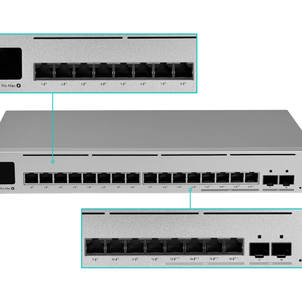 Switch Ubiquiti 12-1000 4-2500 POE++ 180W-TOT 2-SFP+10G REQ-UNIFI SWITCH L3