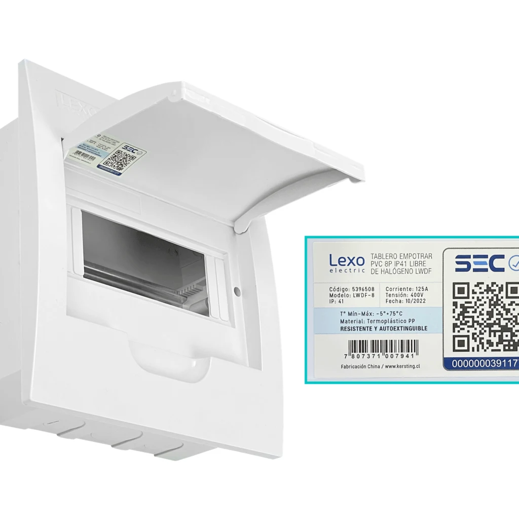 Imagen 2 de LEXO Tablero Embutido LSZH 8 Modulos Riel Din IP41 IK08 5396508