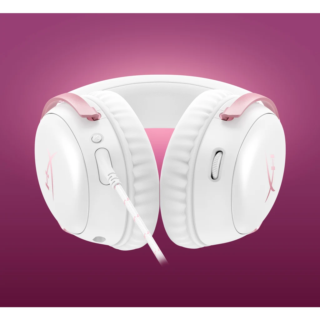 Imagen 3 de Audífonos Gamer Alámbricos HyperX Cloud III USB C/A 3.5mm DTS Blanco/Rosa