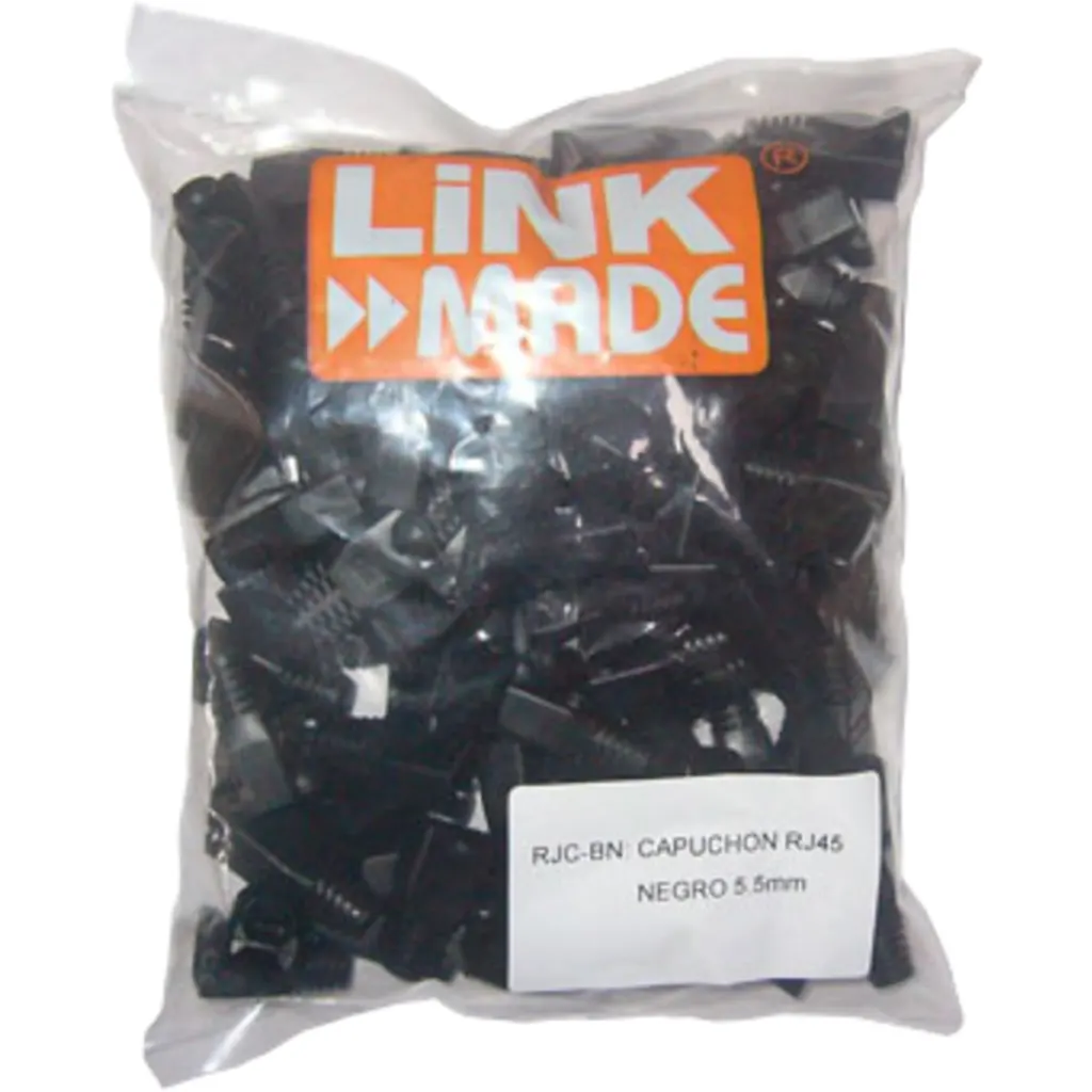 Imagen 2 de BOLSA-100-UNIDADES CAPUCHON P/RJ45 LINKMADE NEGRO
