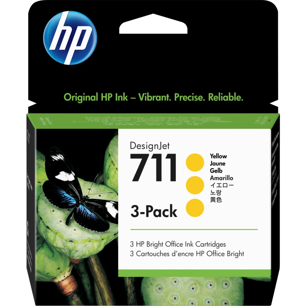 HP 711 29ML X 3PACK YELLOW INK CARTRIDGE