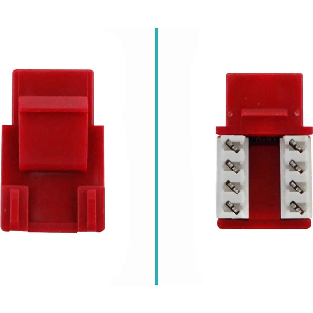 LINKMADE Rojo Cat5E U/UTP Punchable Keystone Conector Hembra RJ45