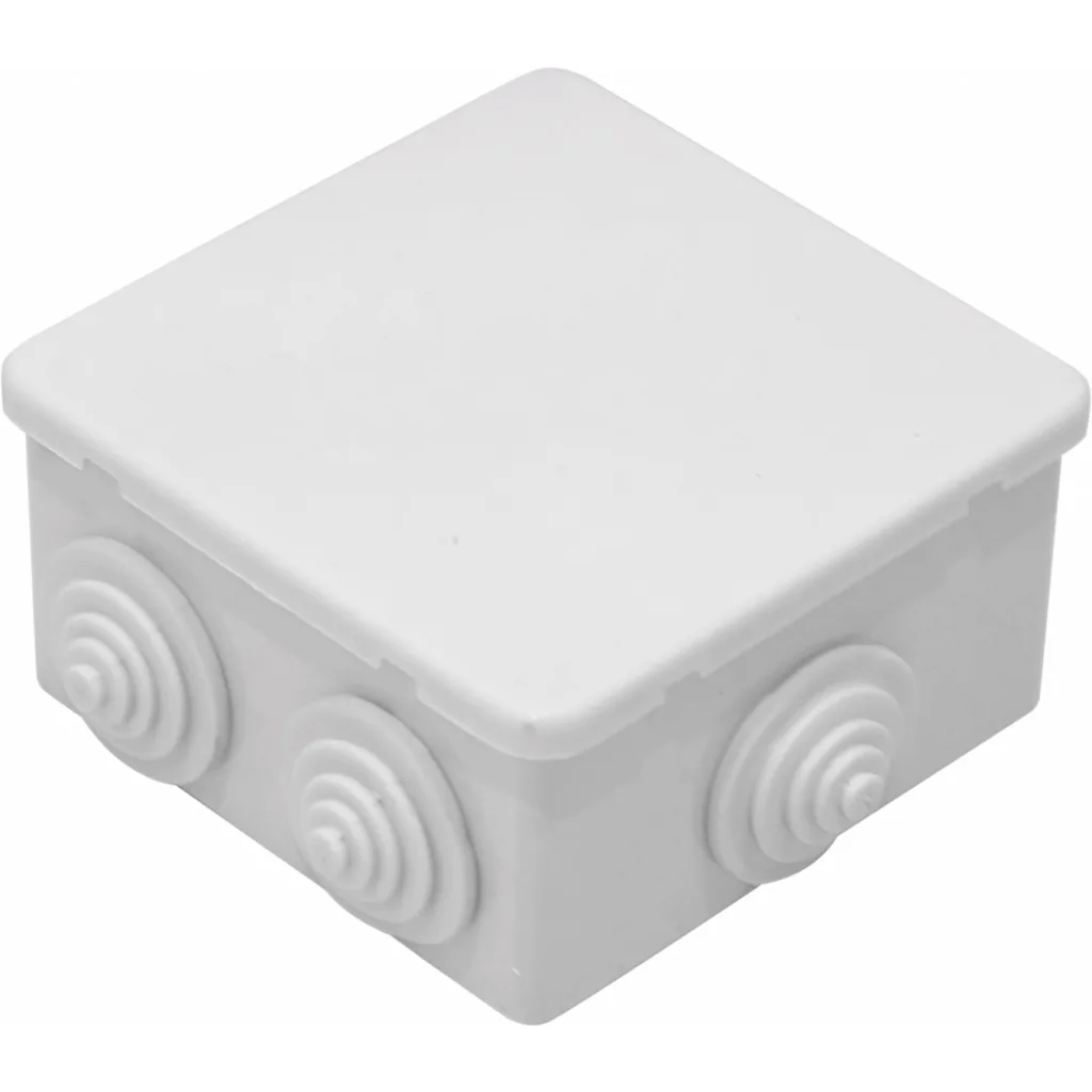 Imagen 1 de 80x80x45mm Caja Estanca Blanca 6-Conos sin-Tornillos