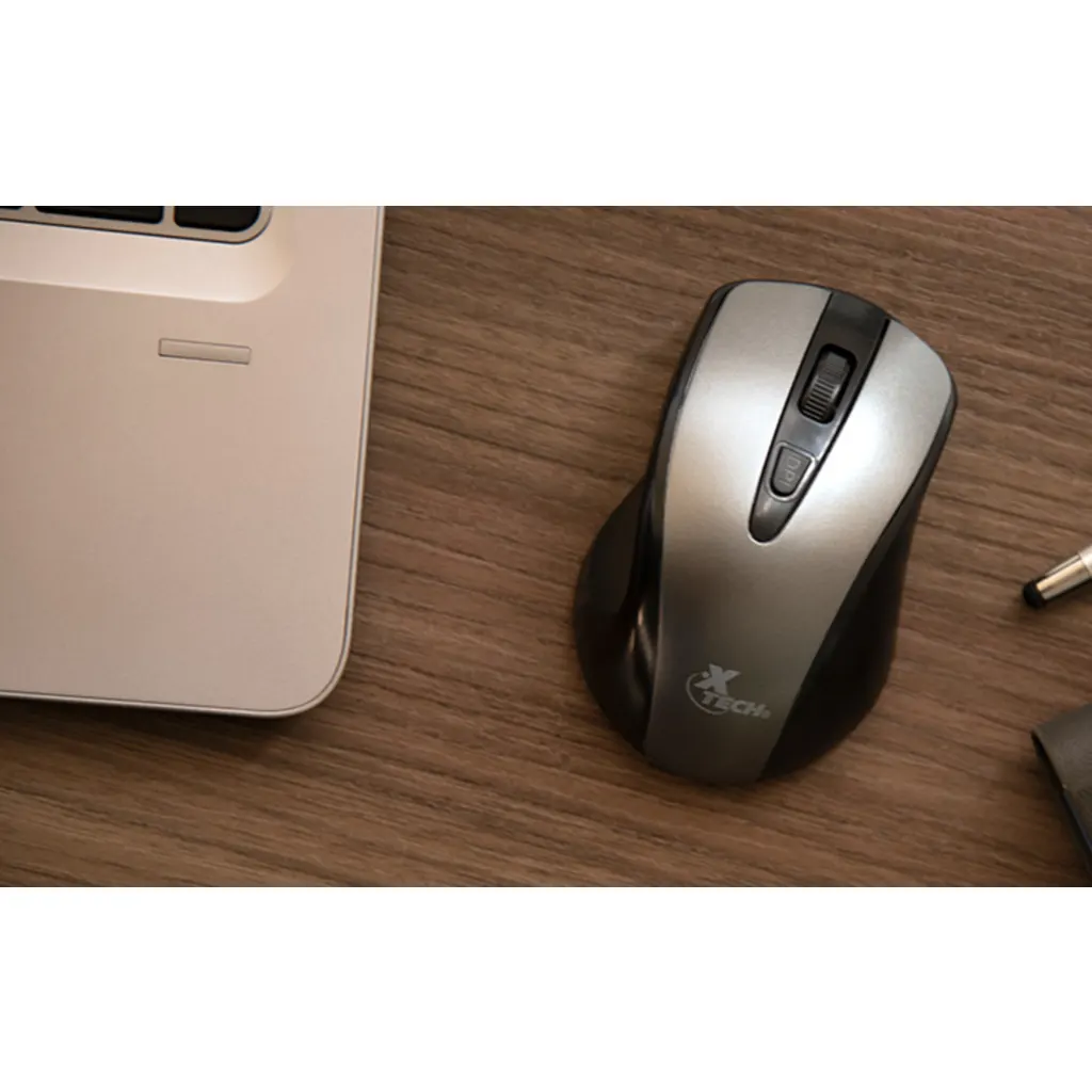 Imagen 4 de Mouse Inalámbrico XTech XTM-315GY Óptico 1600dpi 2.4GHz 4 Botones Aluminum gray