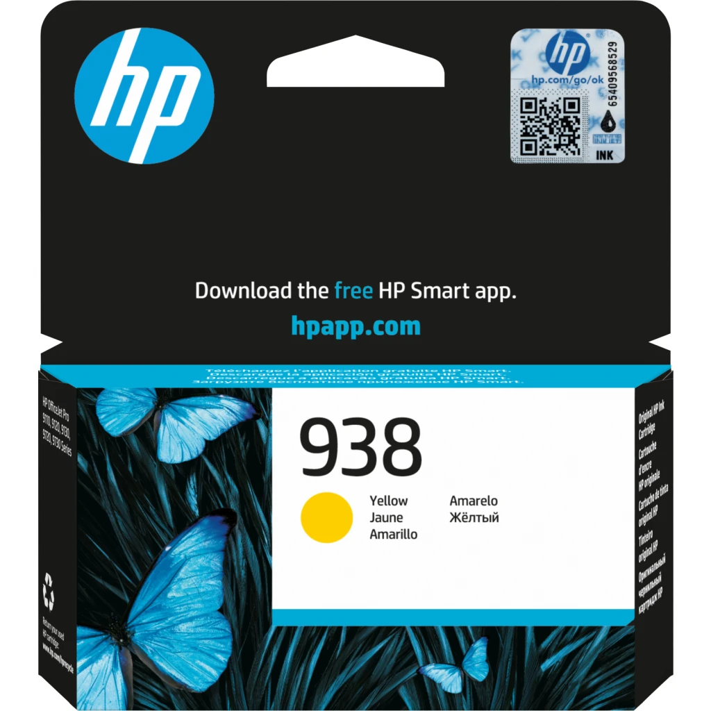 Cartridge HP 938 AMARILLO para OJ Pro 9110/9130/9720/9730, 800 Páginas 10ml