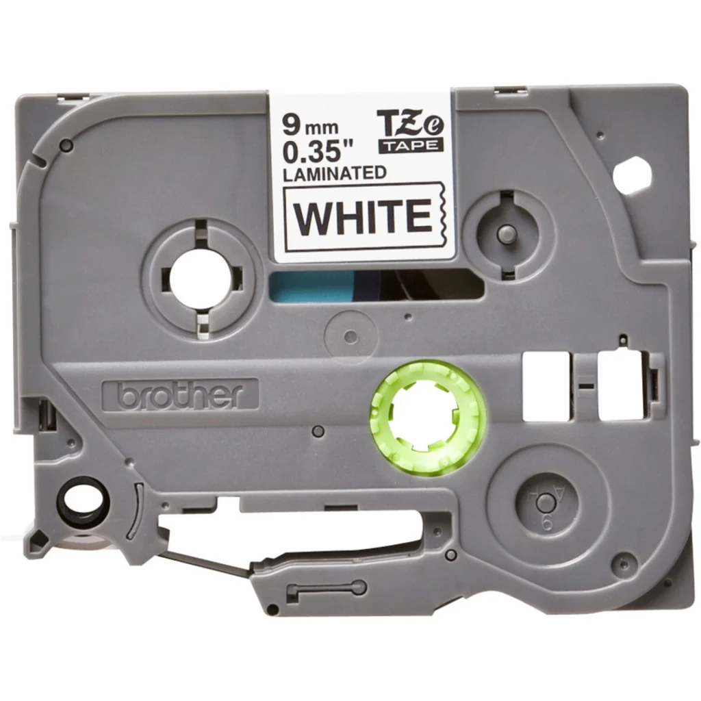 Imagen 2 de Cinta Brother TZE-221 Negro sobre Blanco de 9 mm (0,35 pulg.) para P-Touch 8mt