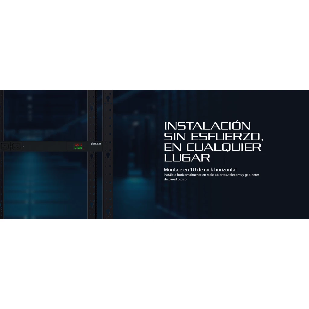 Imagen 5 de Forza - Power distribution unit - Rack-mountable - AC 200/240 V - 10 Tomas de Corriente - 8-C13 2-C19 1U SPD Metered