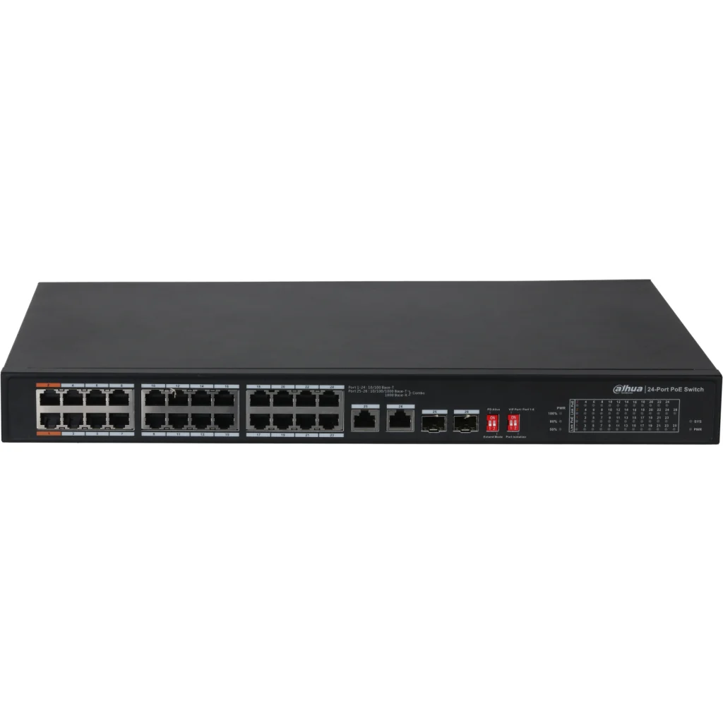 Switch Dahua DH-PFS3226-24ET-240. 24 Puertos Poe, 240W