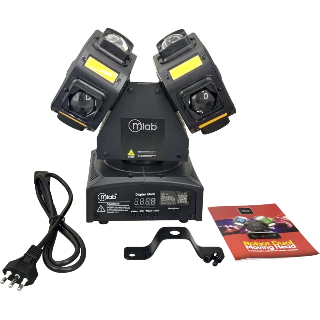 Imagen 6 de MLAB LUZ FIESTA ROBOT DUAL MOVING HEAD LASER STROBE 16 LED MIC MUSIC RGBW 3 EN 1