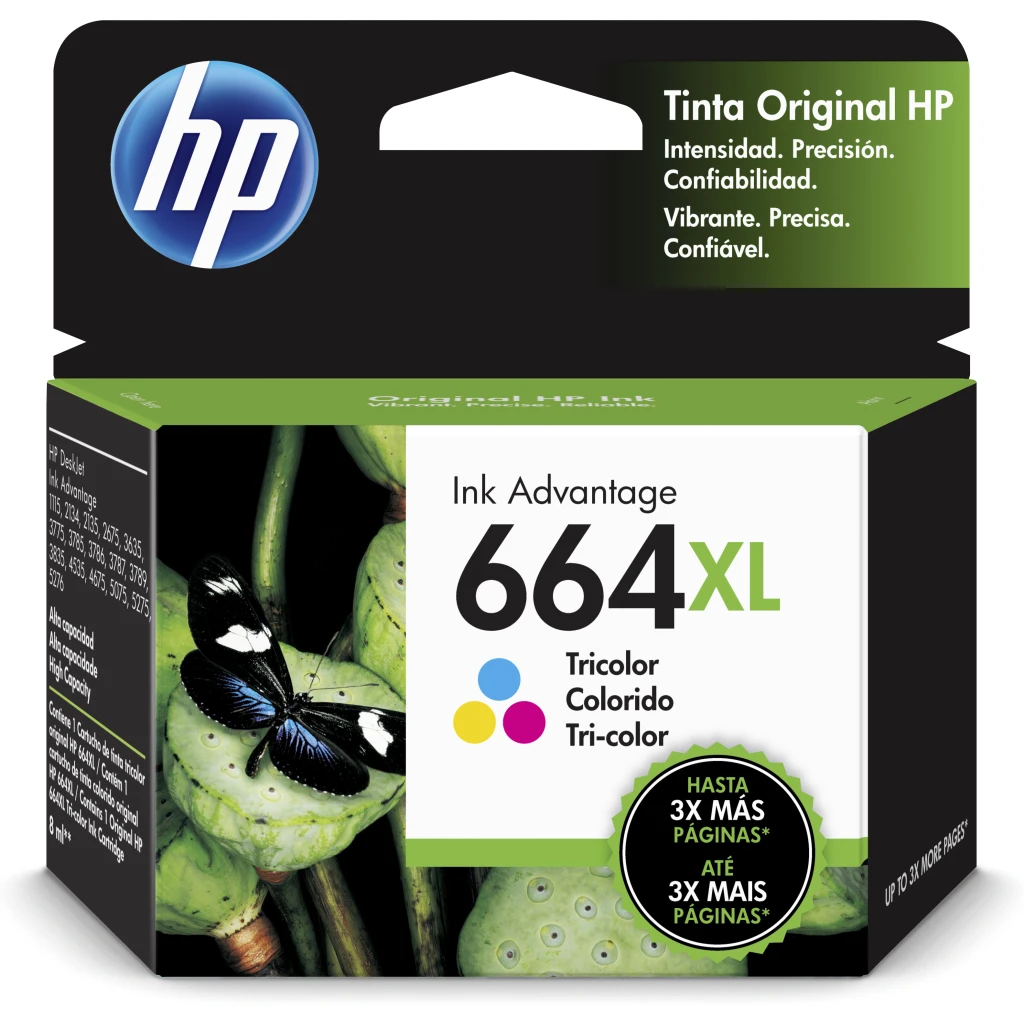 Cartridge HP 664XL Tri-Color para Impr Deskjet IA 1115/2135/3635, 330 Pági. 8ml