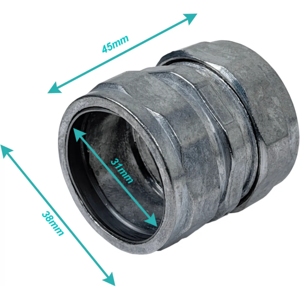 32mm Copla de Compresion Acero Galvanizado para Conduit EMT 32,0mm