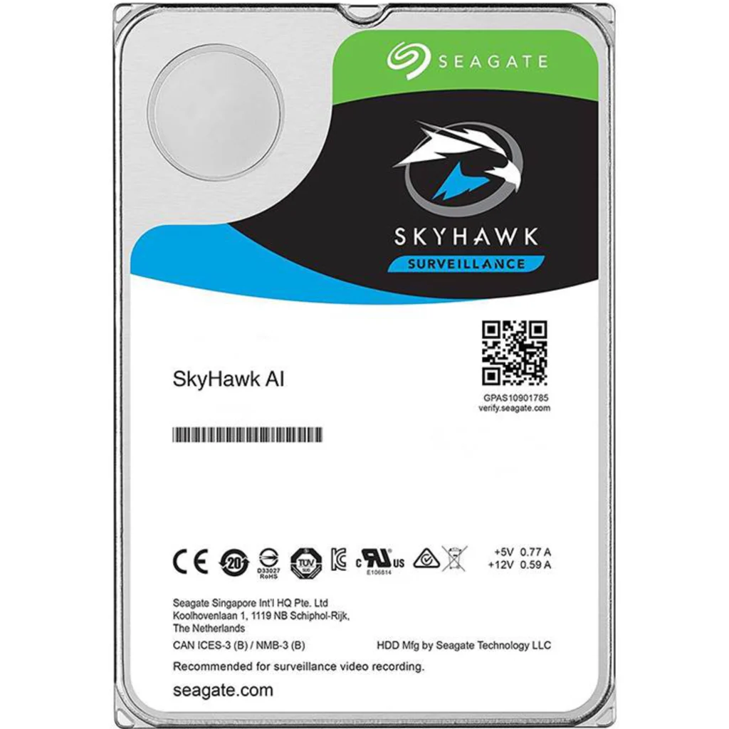 Disco Duro Seagate Skyhawk AI  10TB 7200RPM 3.5"" SATA 256MB Uso Seguridad