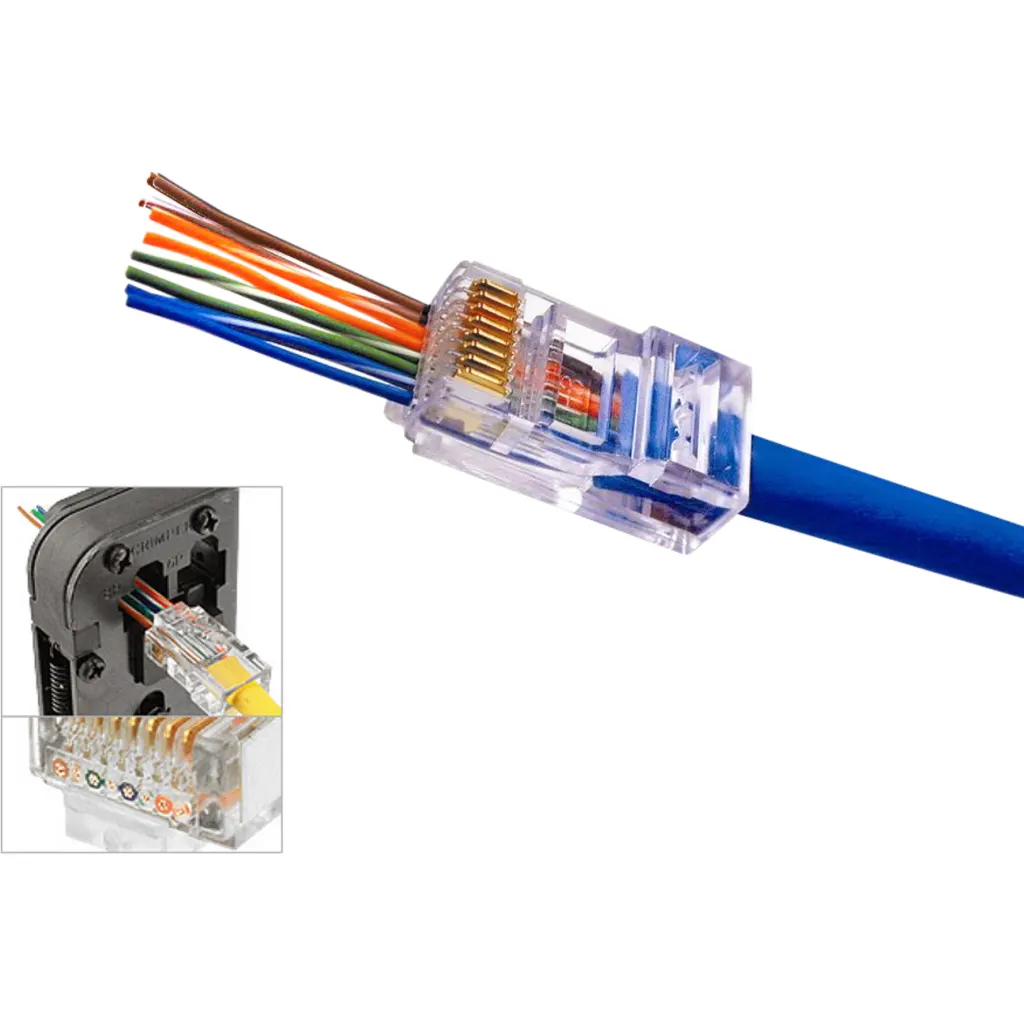 Imagen 4 de XINTYLINK EZ-RJ45 CAT6 UTP Bolsa 50 Conectores con Orificios-1,1mm