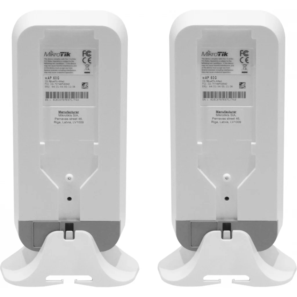 Imagen 1 de MIKROTIK Puente 60GHz 802.11ad 2-unids 1-1000 RouterOS-L3 60o inc-24V