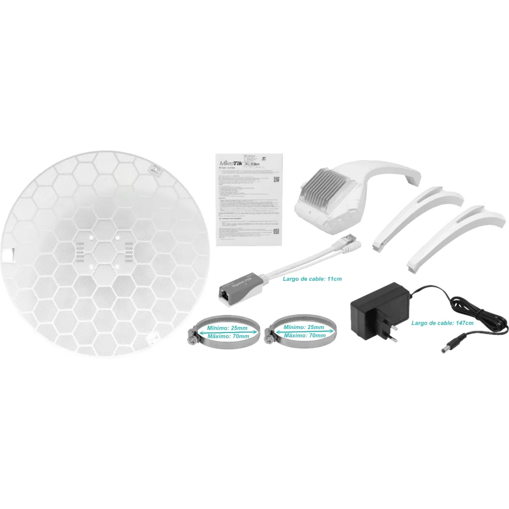 Imagen 4 de MIKROTIK 1-1000 CAT18 17dBi 1200/150Mbps 1-Sim 25o L3 inc24V 391mm