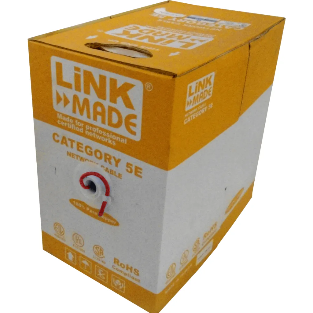 LINKMADE CAJA UTP ROJO CAT5E COBRE 300MT UNIFILAR