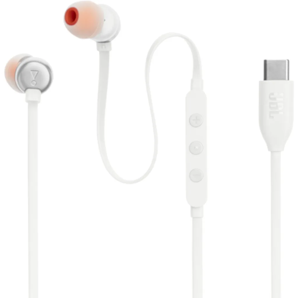 Imagen 5 de Audífonos Alámbricos InEar JBL Tune 310C, USB-C, Pure Bass, Control EQ, Blancos