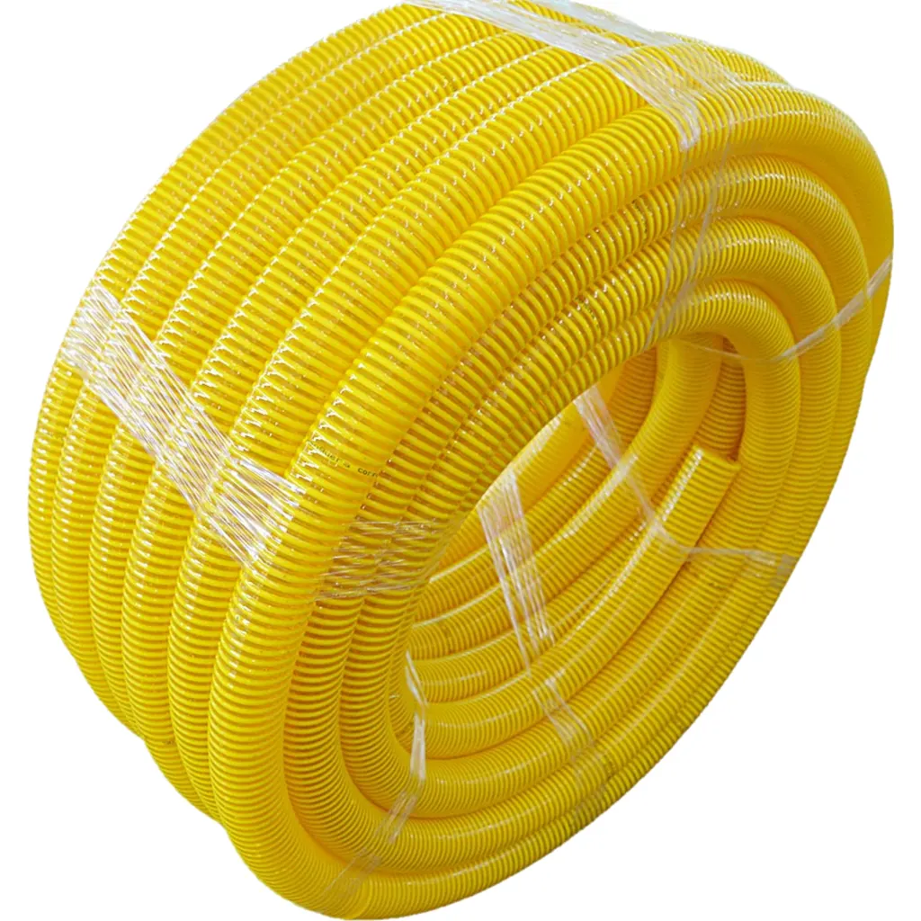 Imagen 1 de 25mt Tubo 55mm Manguera Flexible Abierta Amarilla PC+ABS LSZH