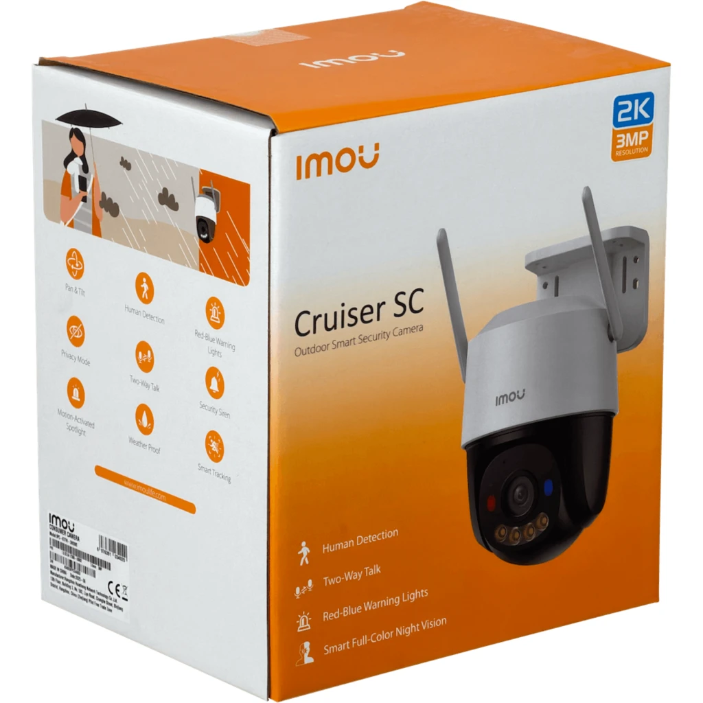 Imagen 1 de IMOU Camara PT Exterior Wifi 3MP Microfono 30mt MicroSD IP66 inc-12V