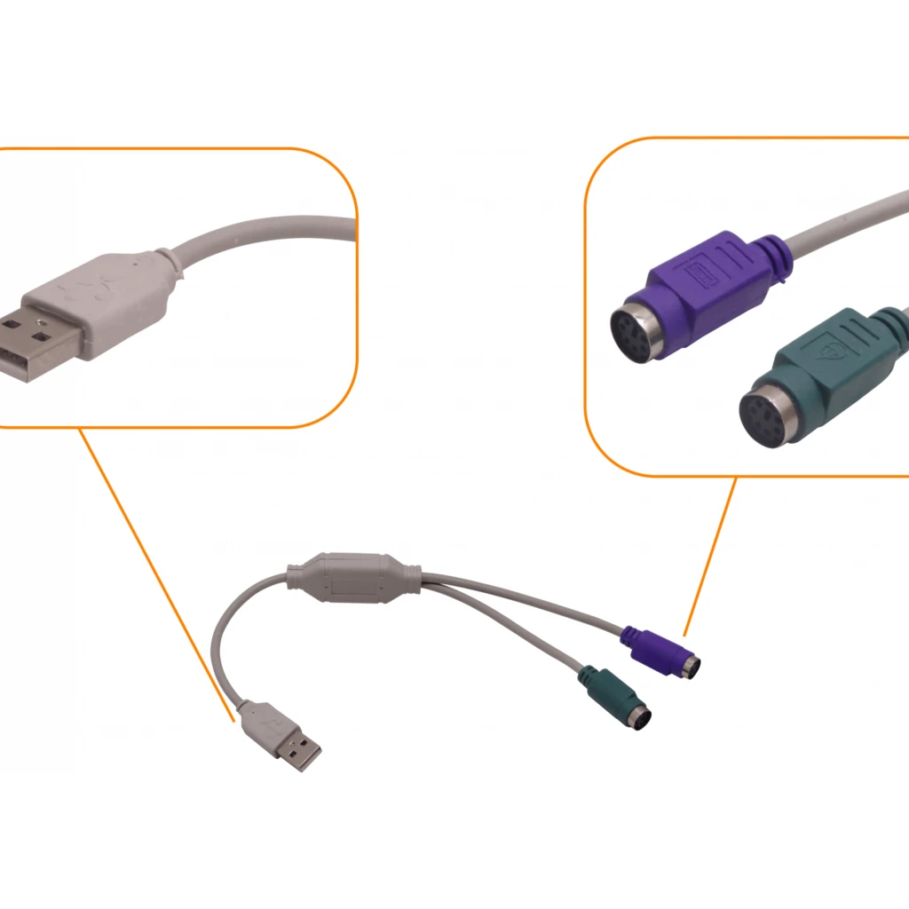 Imagen 1 de Adaptador USB-A-M a 2-PS2-H Teclado/Mouse USB-PS/2