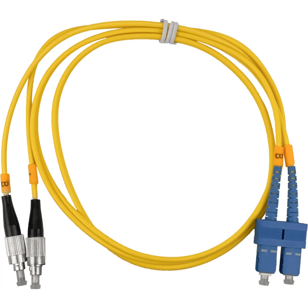 Imagen 2 de 1mt SC-FC MonoModo SM Duplex Jumper Cable Fibra 3.0mm 9/125um