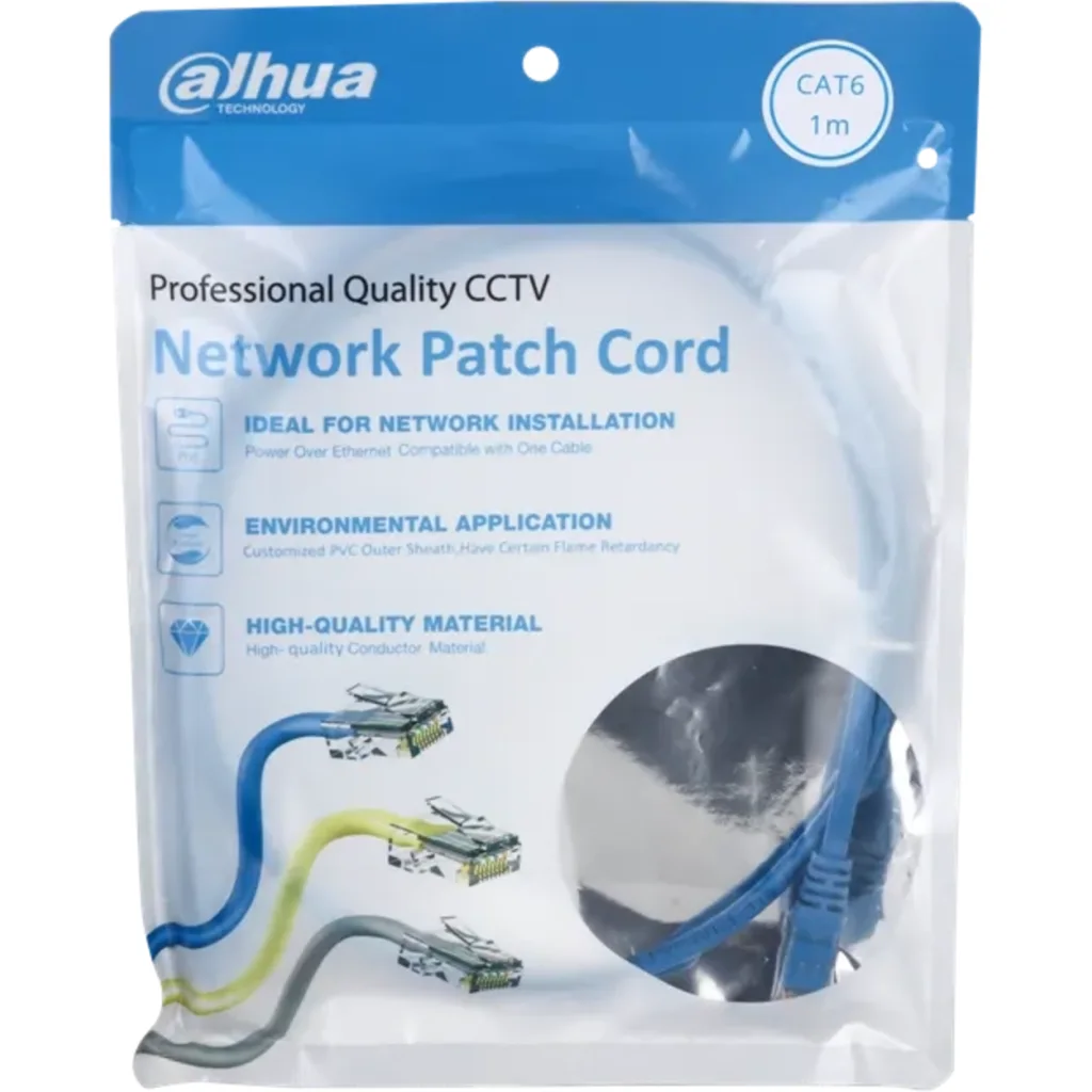 DH-PFM972-6U-1-AZ. Patch cord 1 metro Dahua categorIa 6 de 24AWG COLOR AZUL
