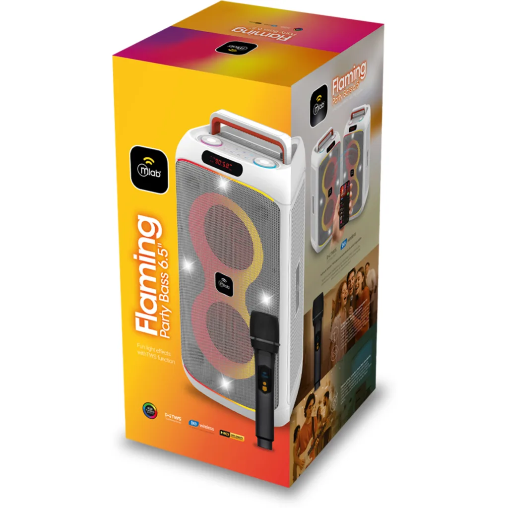 Imagen 6 de MLAB PARLANTE FLAMING PARTY BASS 6,5" x 2 MICROFONO INALAMBRICO W