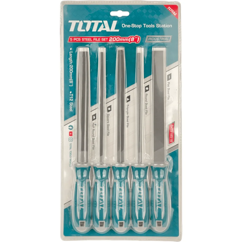 Imagen 2 de TOTAL Set limas 5-piezas Acero T12 8-pulgadas 203mm THT918516