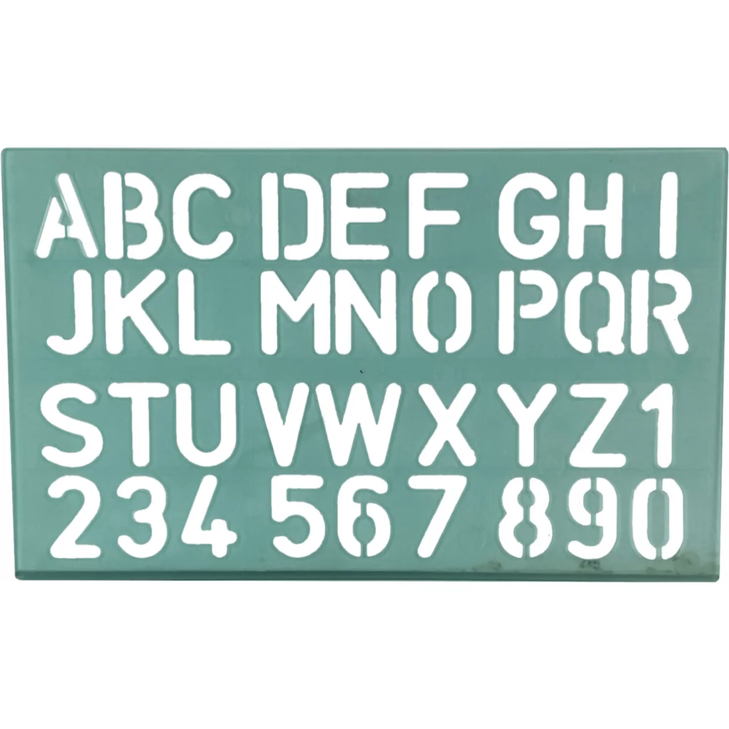 Imagen 1 de Normografo Planilla Plastica Letras y Numeros 30mm 150x240x2mm