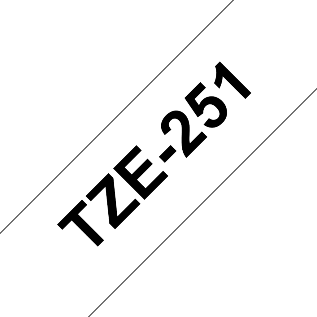 Brother TZe-251 - Adhesivo estándar - negro sobre blanco - rollo (2,4 cm x 8 m)