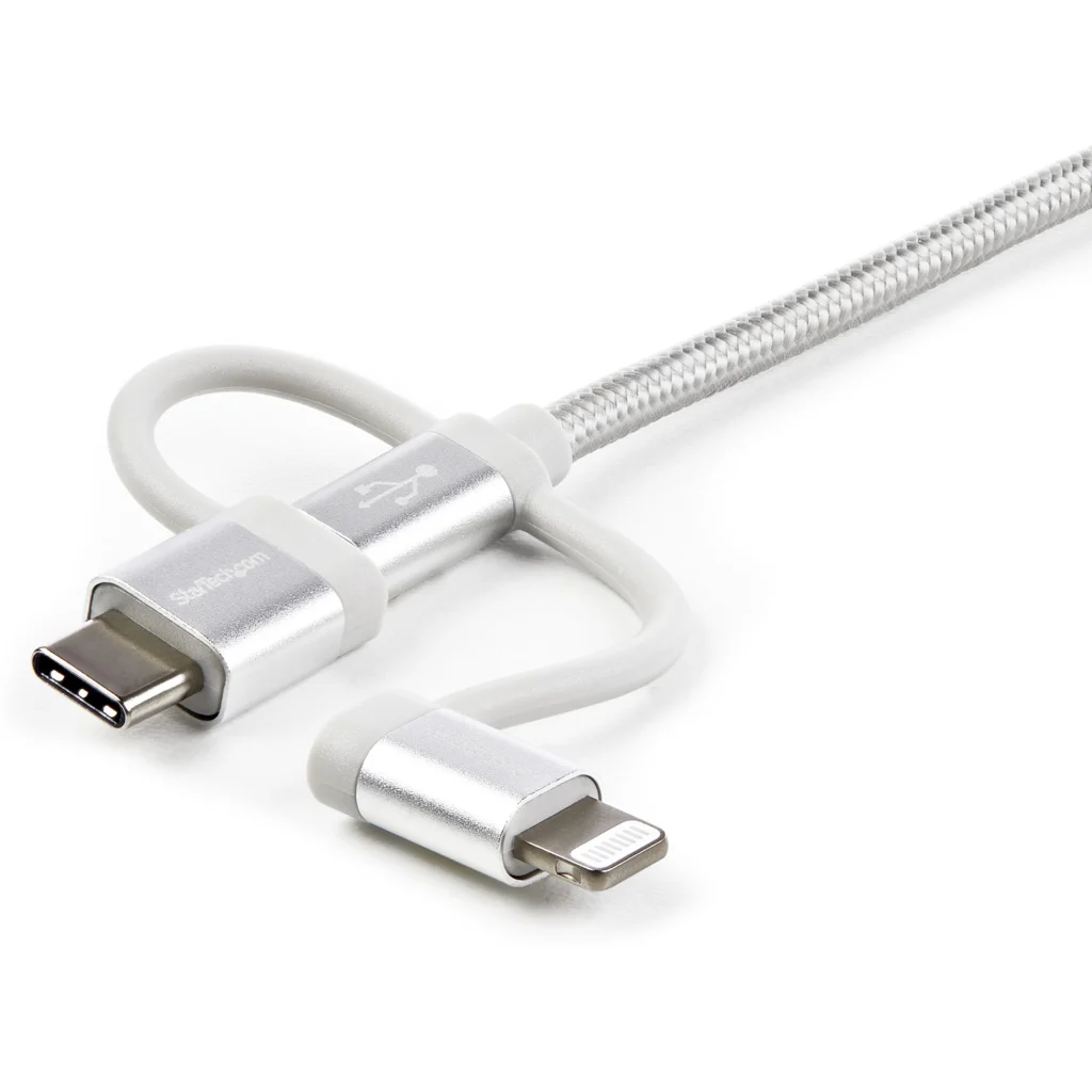 Imagen 3 de Cable StarTech USB 2.0 Tipo-A Macho a USB Apple Lightning / Tipo-C / Micro-B 1mt