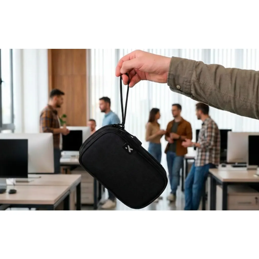 Imagen 12 de Xtech - Travel Tech organizer case - Durable polyester / 100% polyester - All black - Double-Compartment XTB-060