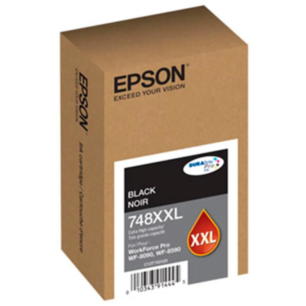 Cartridge Epson 748XXL Negro Extra alta para WF 6090/6590, 10.000 Páginas