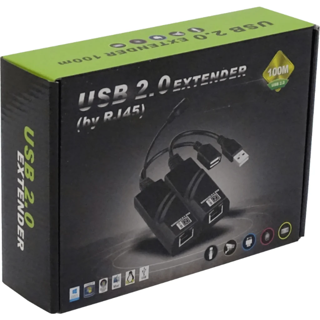 Imagen 1 de Extensión Activa USB 2.0 UTP Cat5 Cat6 50-100mt Inc. 5V/1A A-M A-H