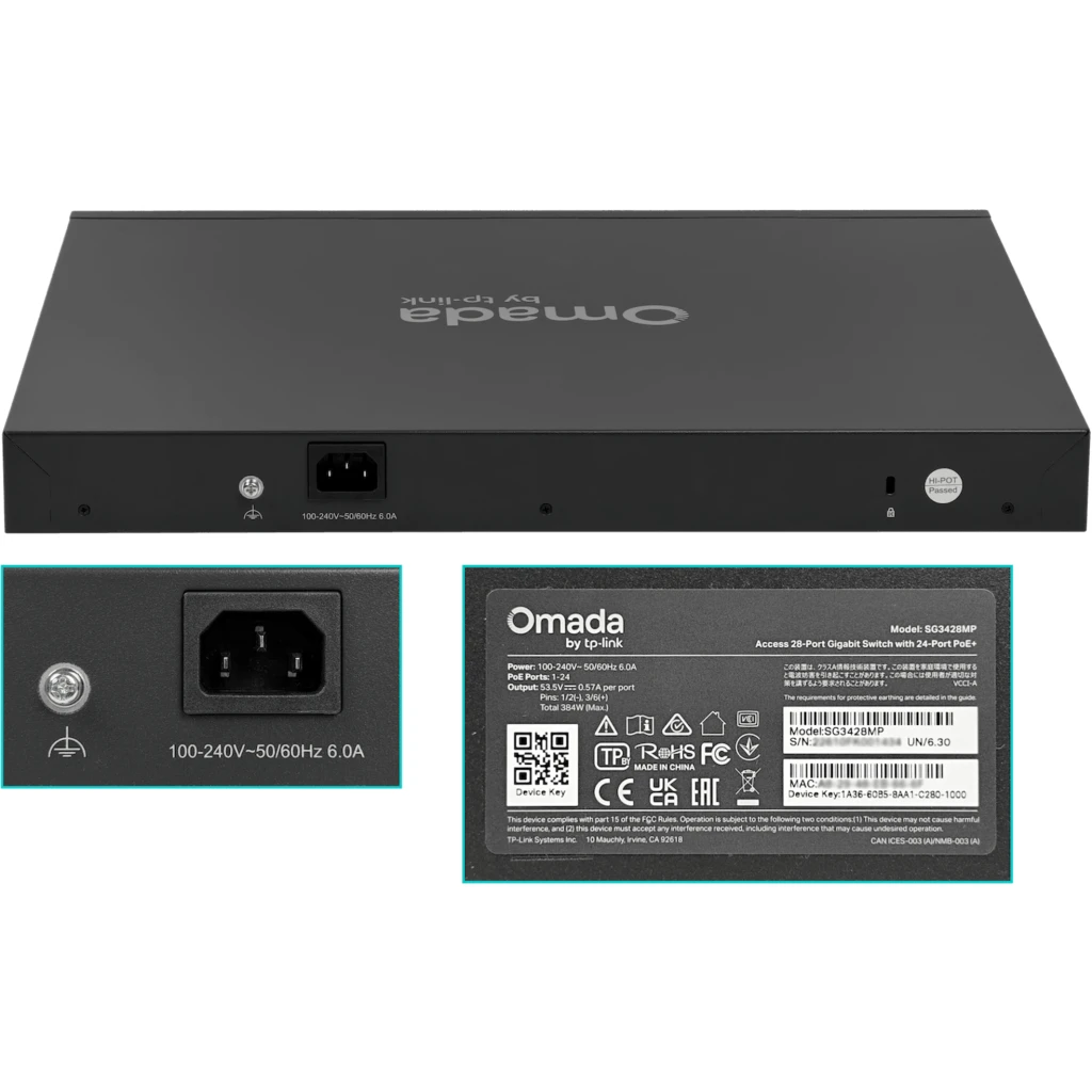 Imagen 3 de Switch TP-Link TL-SG3428MP Admin JetStream 24x 10/100/1000 + 4 SFP PoE 384W