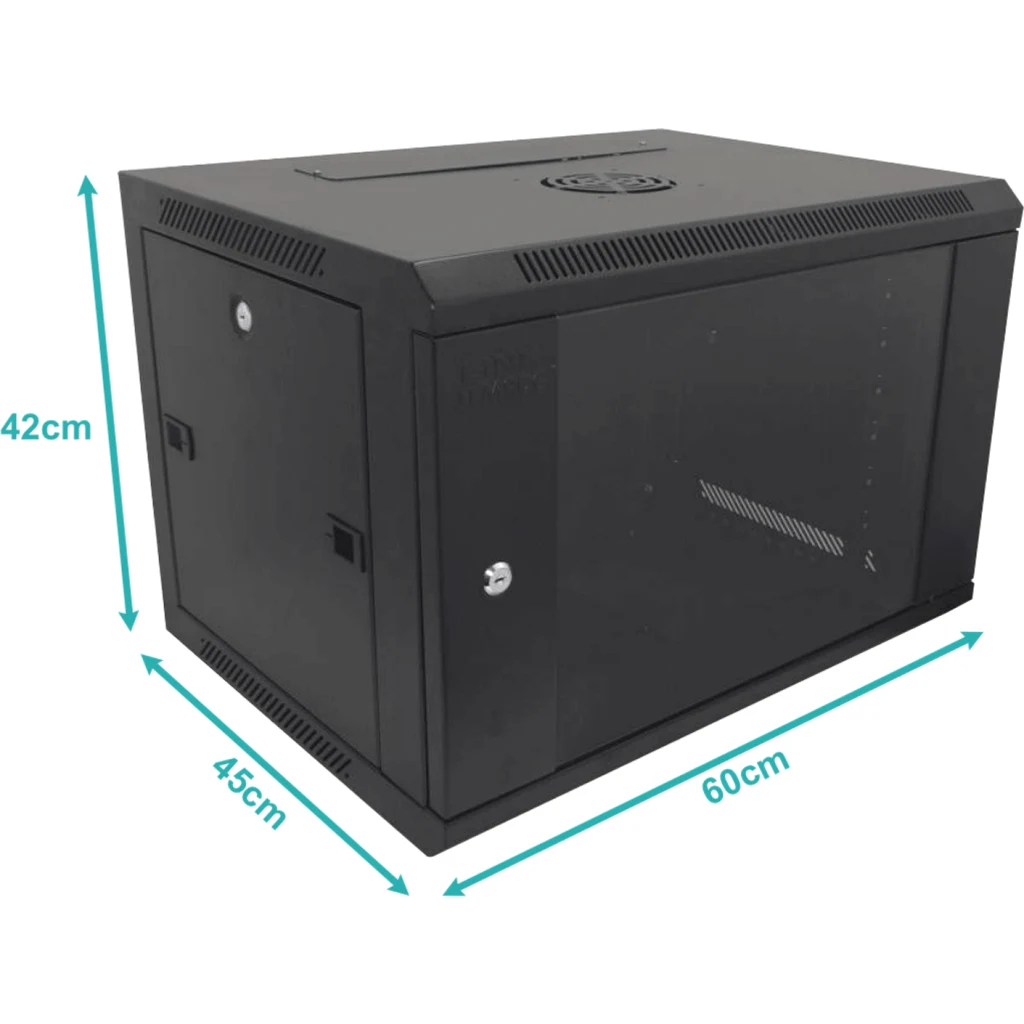 LINKMADE 45CM-FONDO 7U GABINETE RACK PARED NEGRO