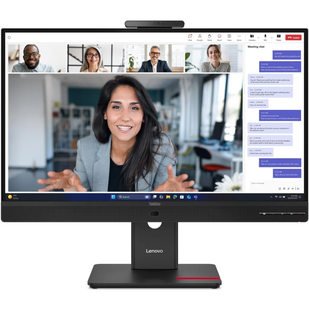 Imagen 2 de Monitor Lenovo ThinkVision T27QD-4V 27" IPS 2450*1440 USB-C HDMI DP 120Hz 4msGTG