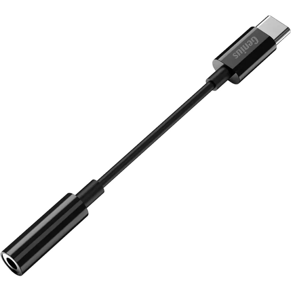 Imagen 2 de GENIUS AUDIO ADAPTOR CABLE JACK 3.5mm to PLUG TYPE-C-ACC-C100-BK