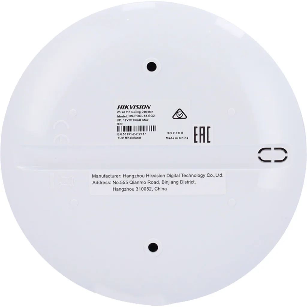 Imagen 3 de Sensor PIR cobertura 360deg Hikvision 12mt Int compatible con Axpro Hibrido