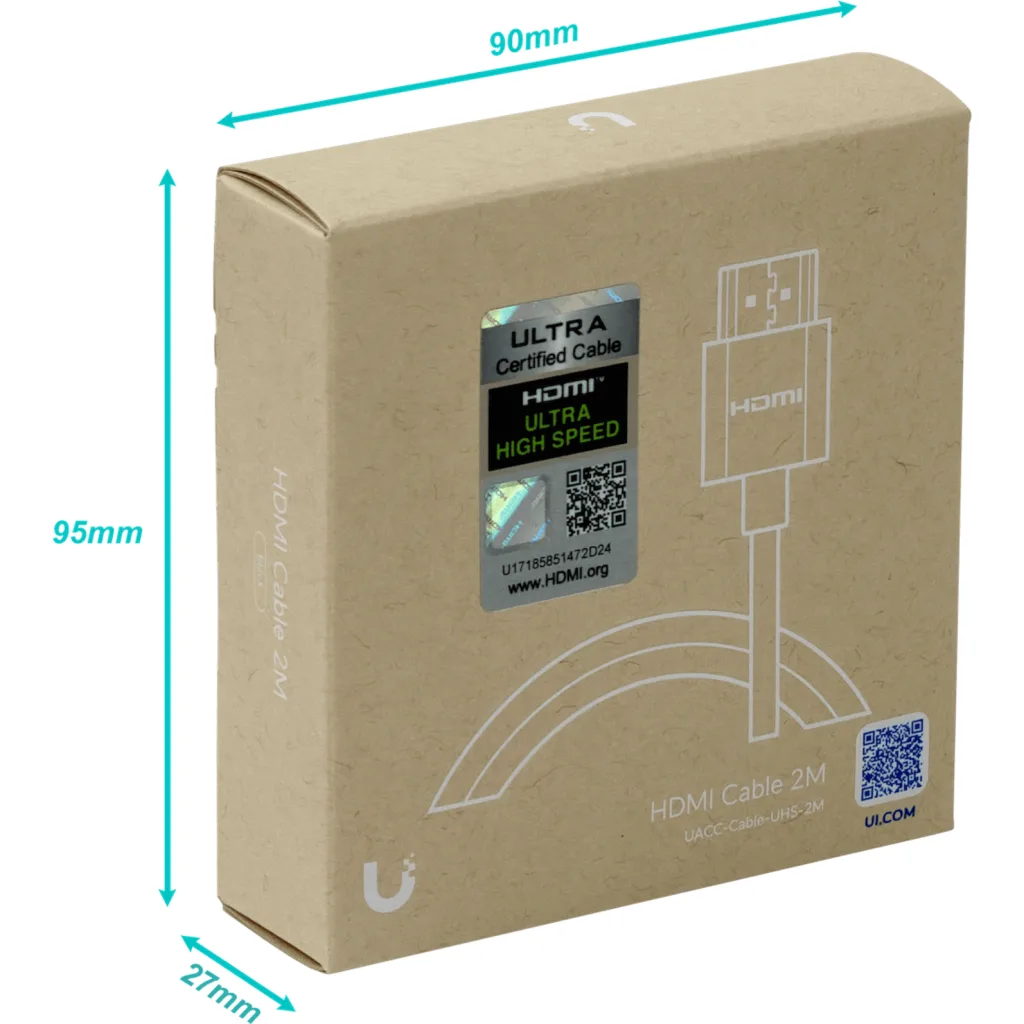 Imagen 2 de UBIQUITI 2mt HDMI-M HDMI-M Cable Negro v2.1b 200cm Diametro-2,8mm