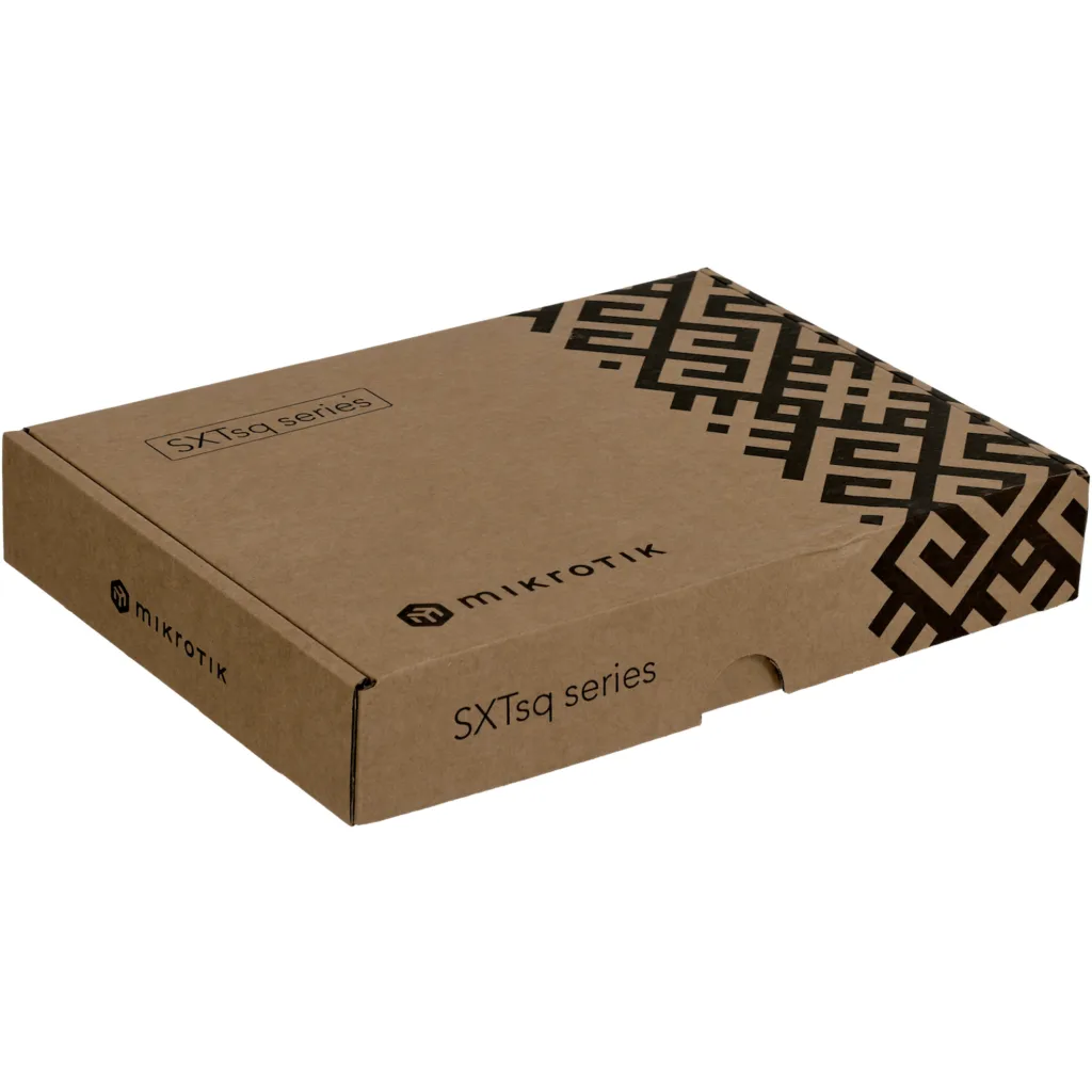 Imagen 1 de SXTsq 5 ax outdoor con Wi-Fi 6 5GHz, antena 16 dBi, CPU 800MHz, Gigabit Ethernet, PoE y RouterOS L4. Ideal para enlaces CPE compactos.