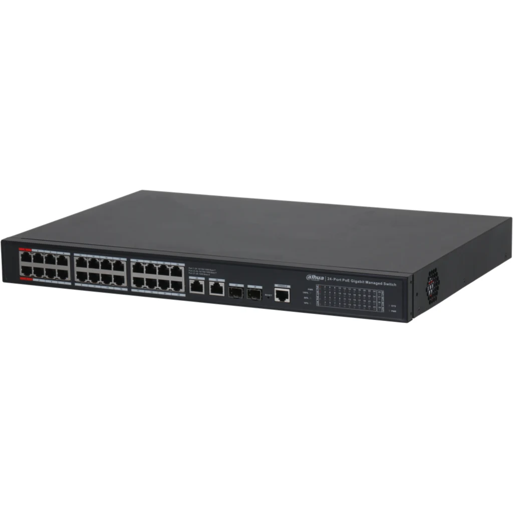 Imagen 1 de DH-S4228-24GT-240. Switch Dahua Admin 24 puertos GE PoE, 2 puertos GE + 2 puertos GE SFP 56 Gbps 41