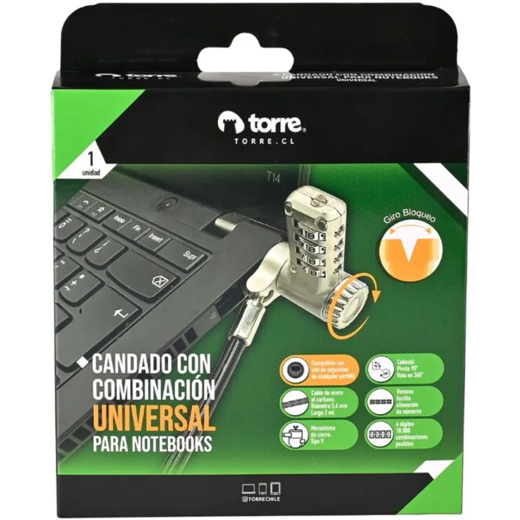 Imagen 4 de Cable de Seguridad Universal para Portátiles Color Negro Con CLAVE 4 Dígitos